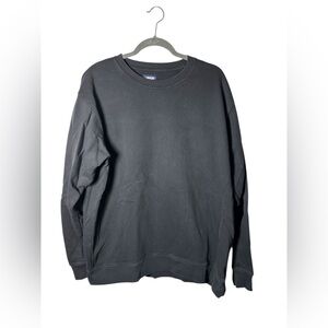 Lands’ End Men’s Crewneck Sweatshirt Black Size XL 46-48 Pullover Fleece